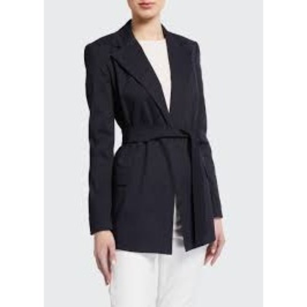 NEW Theory Womens Concord Eco Crunch Wash Linen Blend Belt Blazer, size 2